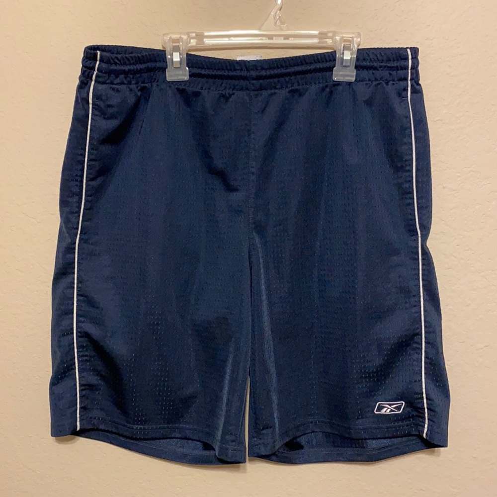 ❤️2 for $10 Reebok Mens Dark Blue Mesh Athletic Shorts